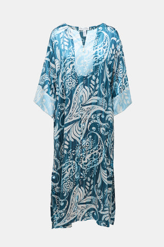 Oscar de la Renta Satin Printed Maxi Dress