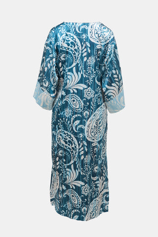 Oscar de la Renta Satin Printed Maxi Dress