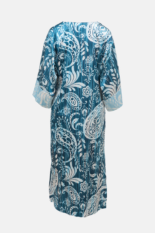 Oscar de la Renta Satin Printed Maxi Dress