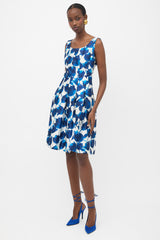 Oscar de la Renta Silk Floral Midi Dress