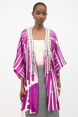 Oscar de la Renta Silk Printed Robe