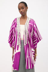 Oscar de la Renta Silk Printed Robe