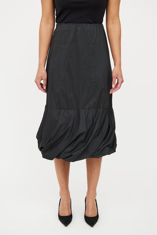 VSP Archive Black Gathered Hem Skirt