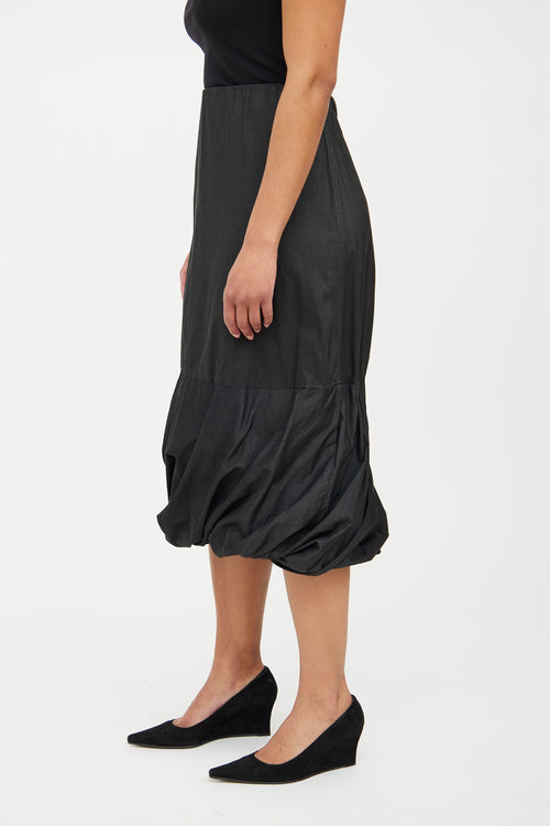 VSP Archive Black Gathered Hem Skirt