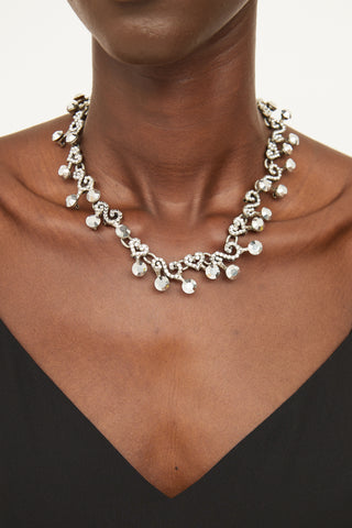 Otazu Silver Tone Heart & Swirl Choker