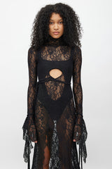 Ottolinger Black Lace Sheer Gown