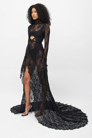 Ottolinger Black Lace Sheer Gown