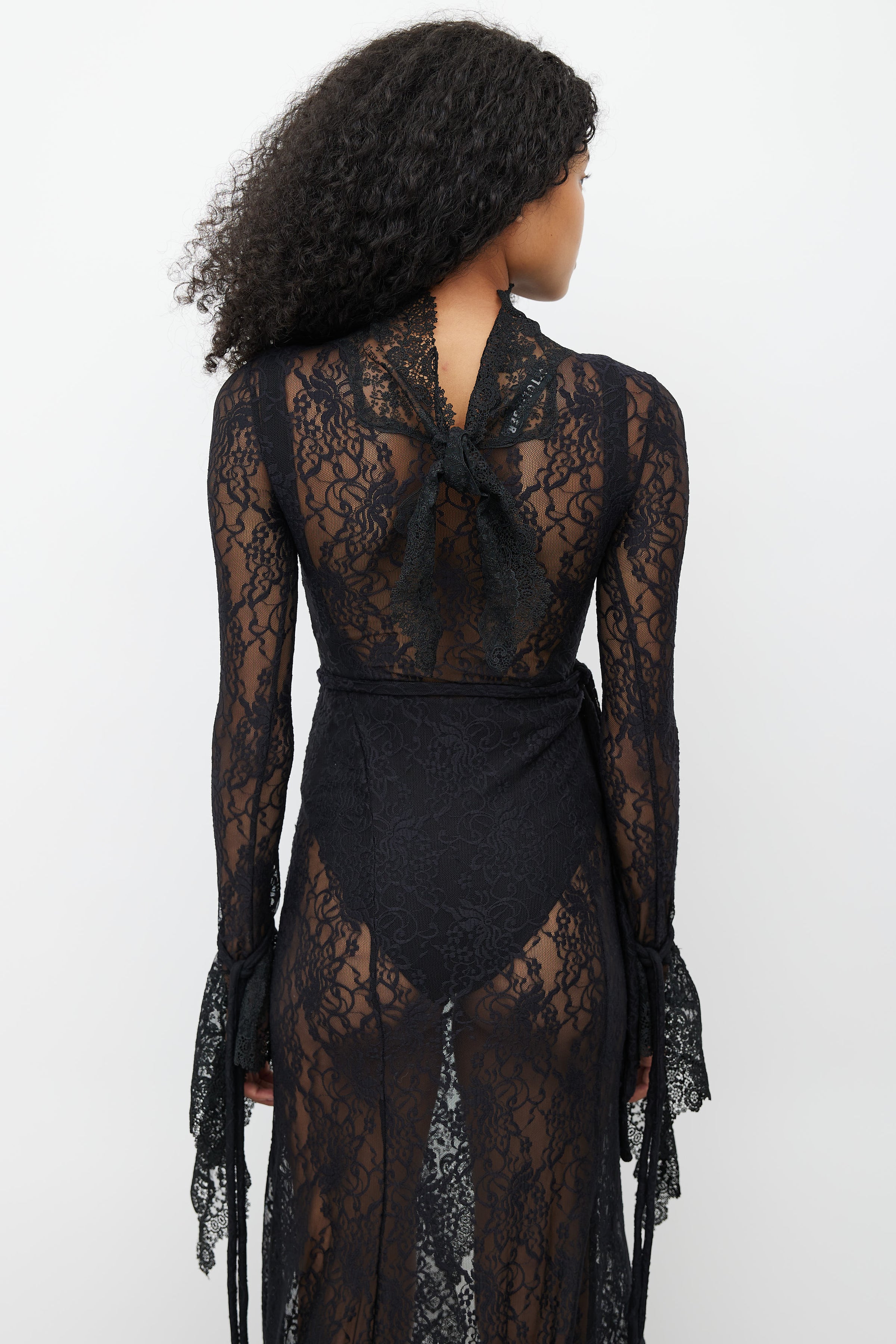 Ottolinger // Black Lace Sheer Gown – VSP Consignment