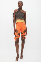 Ottolinger Brown & Yellow Asymmetrical Tie Top