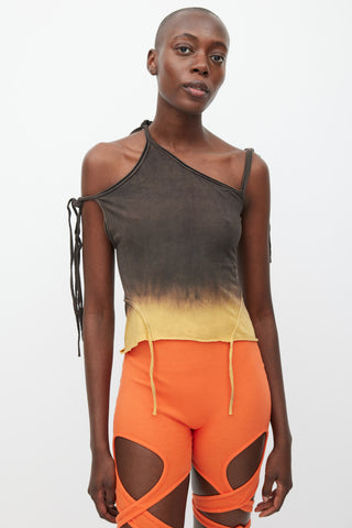 Ottolinger Brown & Yellow Asymmetrical Tie Top