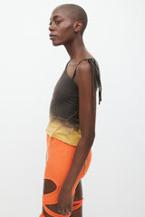 Ottolinger Brown & Yellow Asymmetrical Tie Top