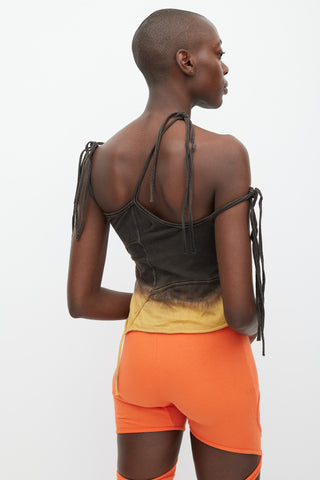 Ottolinger Brown & Yellow Asymmetrical Tie Top