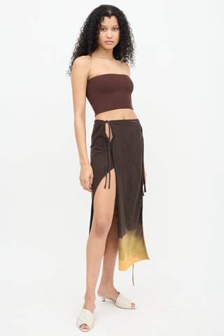 Ottolinger Brown & Orange Midi Wrap Skirt