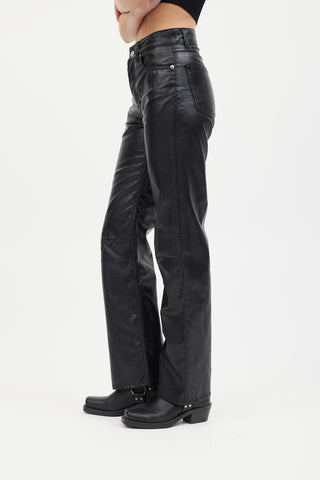 Our Legacy Black Faux Leather Linear Moto Pant