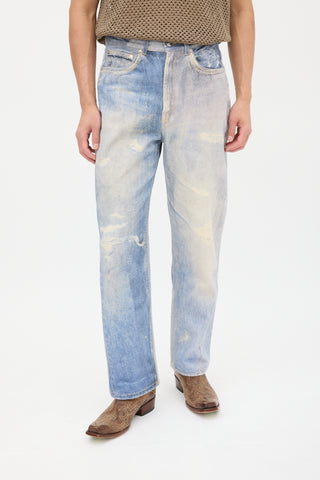 Our Legacy Blue Distressed Trompe L'oeil Jeans