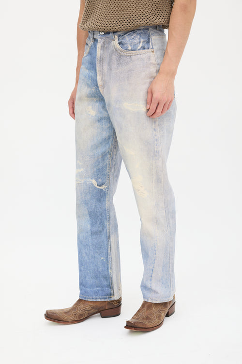 Our Legacy Blue Distressed Trompe L'oeil Jeans