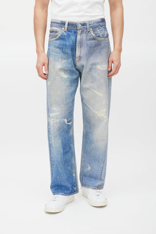 Our Legacy Blue Distressed Trompe L'oeil Jeans