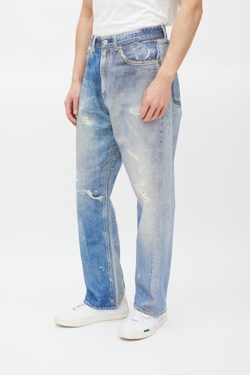 Our Legacy Blue Distressed Trompe L'oeil Jeans