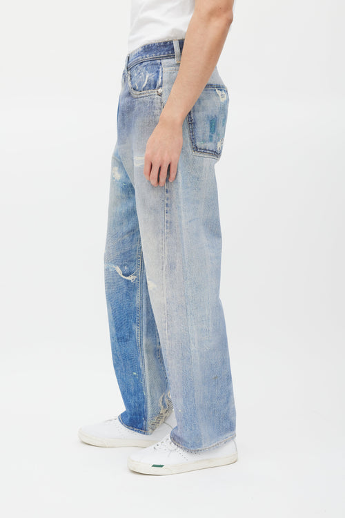 Our Legacy Blue Distressed Trompe L'oeil Jeans