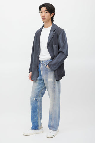Our Legacy Blue Distressed Trompe L'oeil Jeans