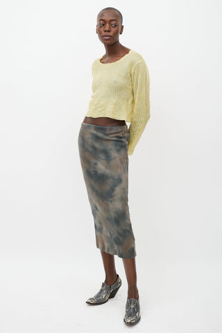 Brown & Grey Tie Dye Skirt