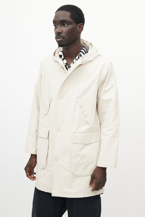 Our Legacy Cream Waxed Cotton Hooded Coat
