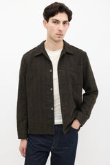 Our Legacy Green & Brown Wool Striped Box Shirt