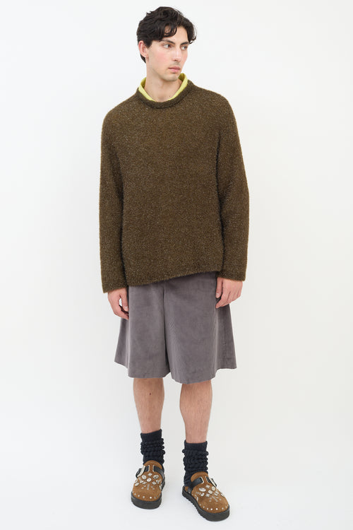 Our Legacy Green Tinsel Sonar Round Neck Sweater