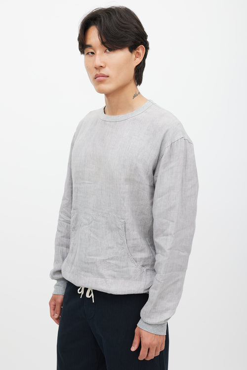 Our Legacy Grey Linen Drawstring Top