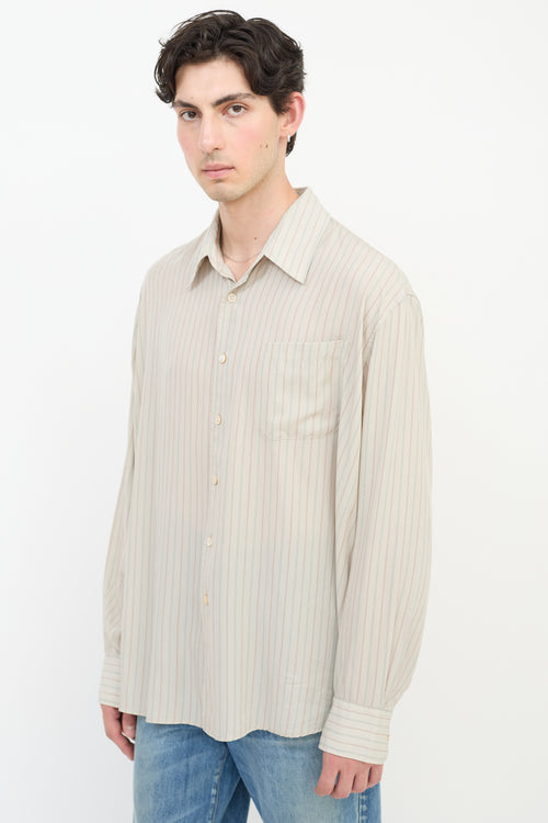 Our Legacy Grey & Multicolour Above Striped Shirt