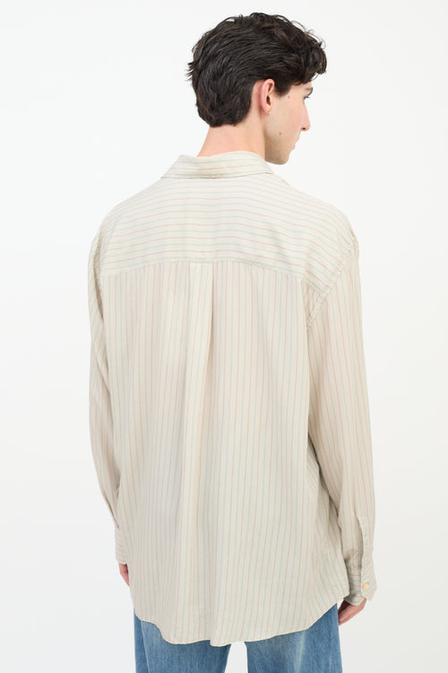 Our Legacy Grey & Multicolour Above Striped Shirt