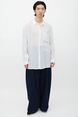 Our Legacy White & Blue Striped Shirt