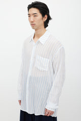 Our Legacy White & Blue Striped Shirt