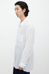 Our Legacy White & Blue Striped Shirt