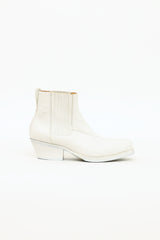 Our Legacy White Leather Textured Ankle Boot