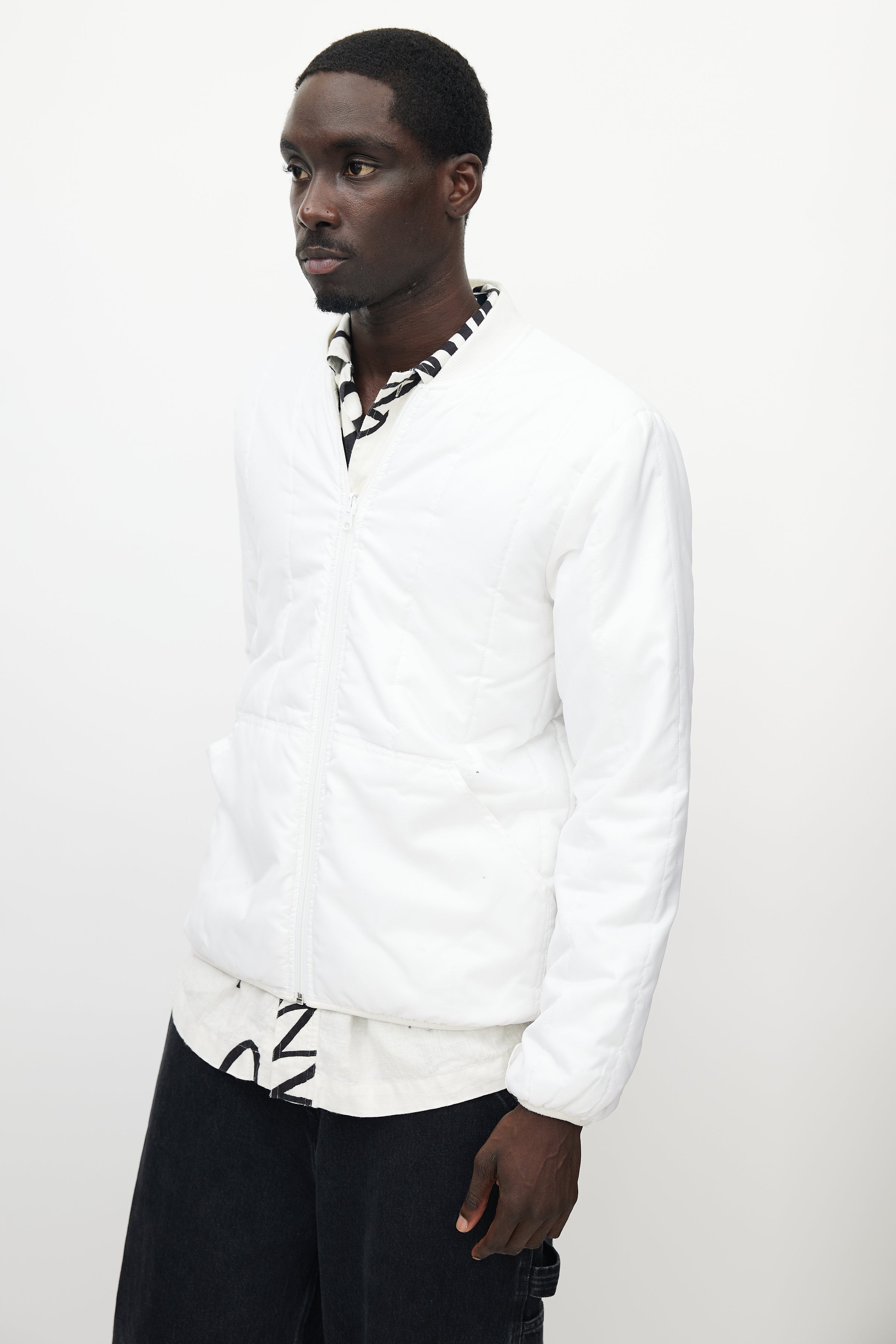 Our Legacy // White Quilted Bomber Jacket – VSP Consignment
