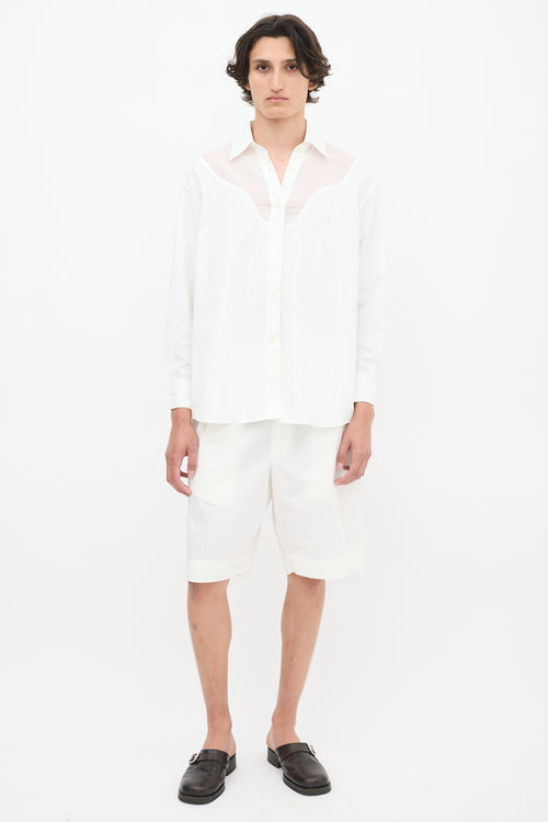 Our Legacy White Sheer Panelled Western Shirt