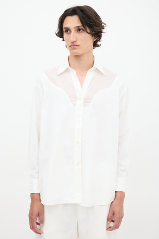 Our Legacy White Sheer Panelled Western Shirt