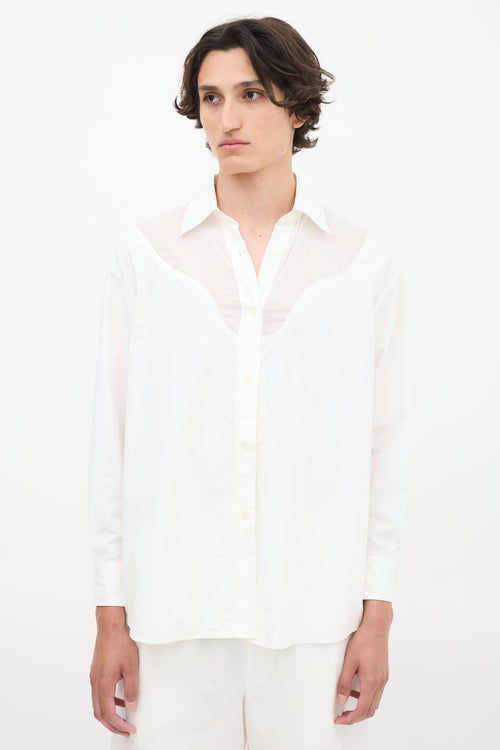 Our Legacy White Sheer Panelled Western Shirt