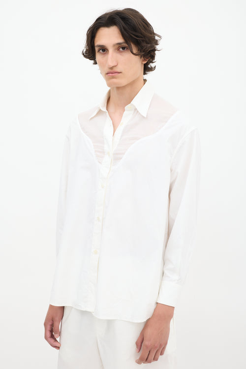 Our Legacy White Sheer Panelled Western Shirt