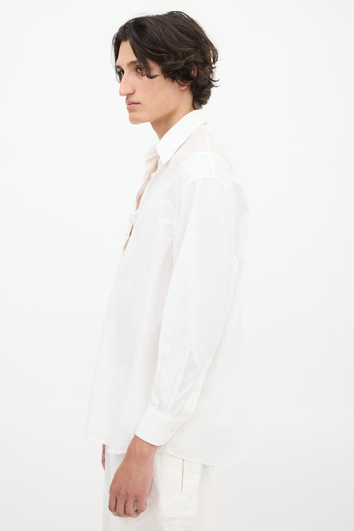 Our Legacy White Sheer Panelled Western Shirt