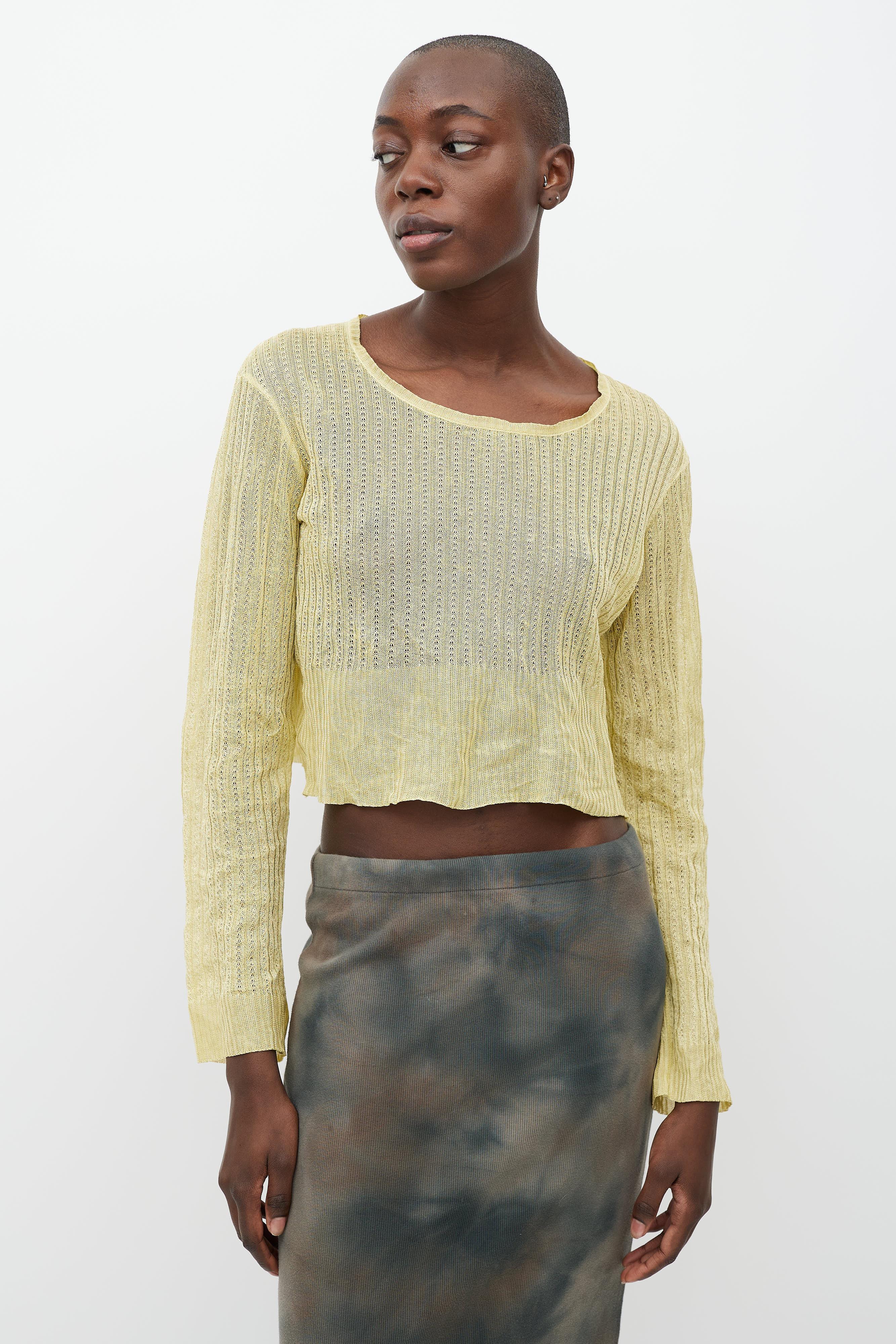 Yellow Raci Top Our Legacy // Yellow Cropped Knit Top – VSP Consignment