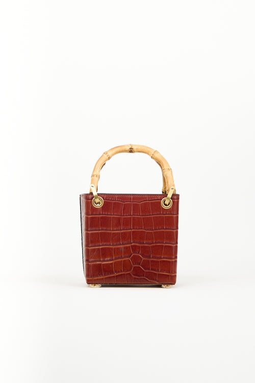 Outnumber Brown Faux Leather Bamboo Bag