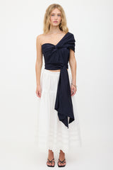 Johanna Ortiz Knotted Tie One Shoulder Top