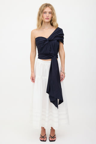 Johanna Ortiz Knotted Tie One Shoulder Top