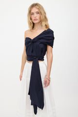Johanna Ortiz Knotted Tie One Shoulder Top