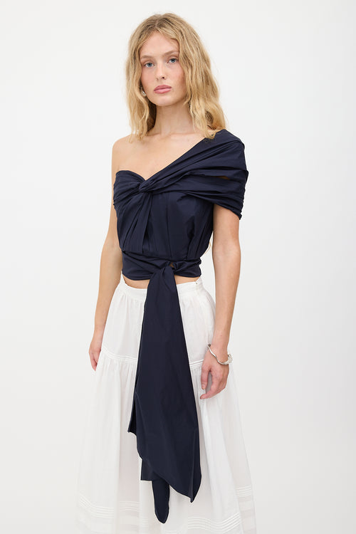 Johanna Ortiz Knotted Tie One Shoulder Top