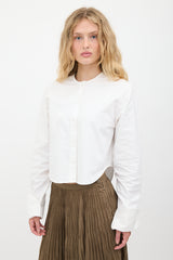 Jacquemus Cropped Gris Collarless Shirt