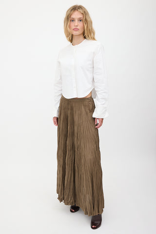 Issey Miyake Crushed Pleats Midi Skirt