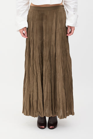 Issey Miyake Crushed Pleats Midi Skirt